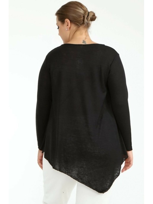 Черная блузка с длинными рукавами с... Черная блузка с длинными рукавами с...