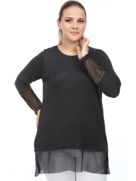 Stilīga tunika ar sieta aprocēm un apakšmalu