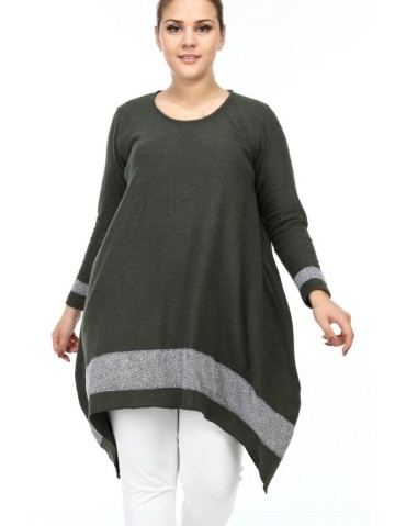 Теплая асимметричная туника с длинными рукавами. 2