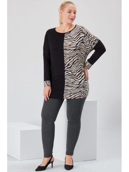 Viskozes blūze ar garām piedurknēm