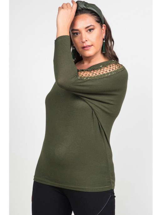 Khaki värvi viskoosist pluus Khaki värvi viskoosist pluus