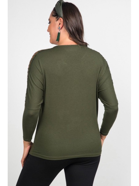 Khaki värvi viskoosist pluus