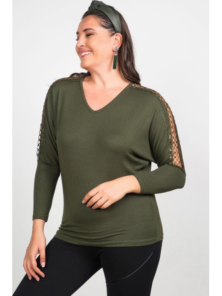 Khaki värvi viskoosist pluus