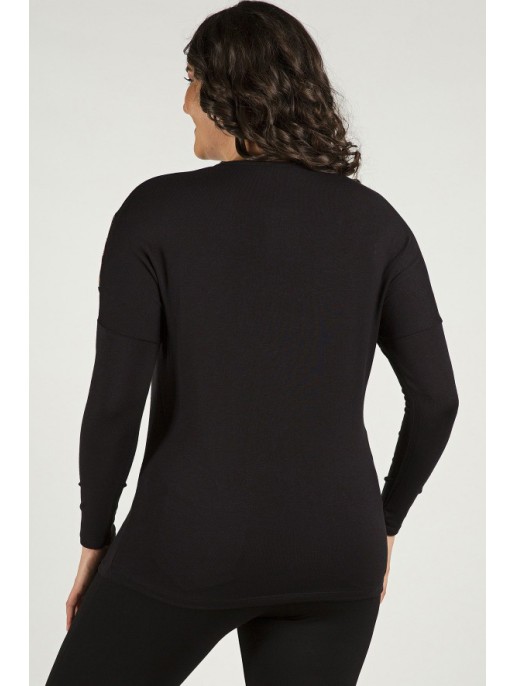 Черная блузка с длинными рукавами Черная блузка с длинными рукавами