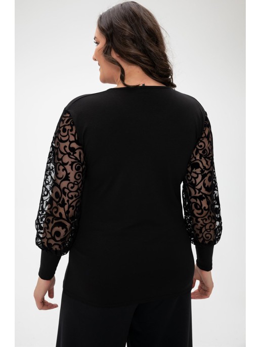 Eleganta melna blūze ar greznām... Eleganta melna blūze ar greznām...