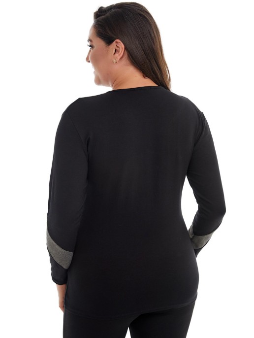 Must naiste pluus ümbrikukaelusega Must naiste pluus ümbrikukaelusega