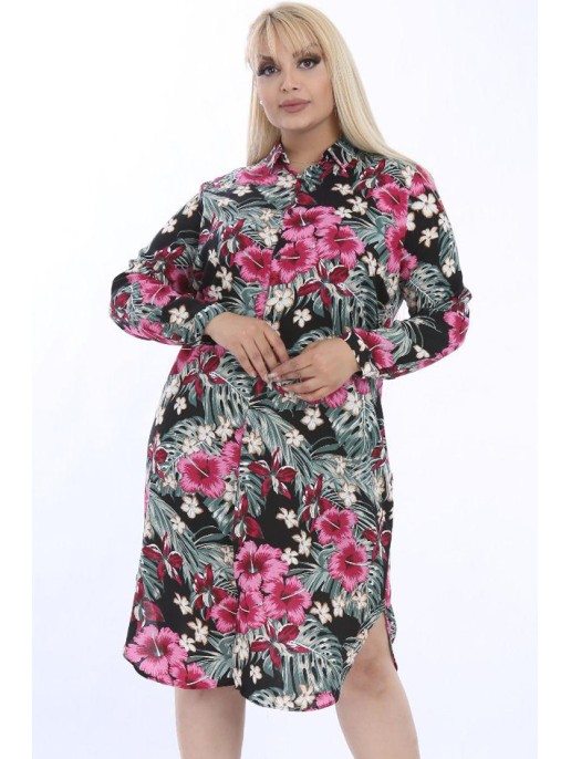 Gėlėti viskozės marškinaii ilgomis rankovėmis Gėlėti viskozės marškinaii ilgomis rankovėmis