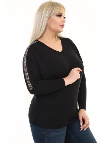 Paprasta juoda palaidinė ilgomis rankovėmis 2