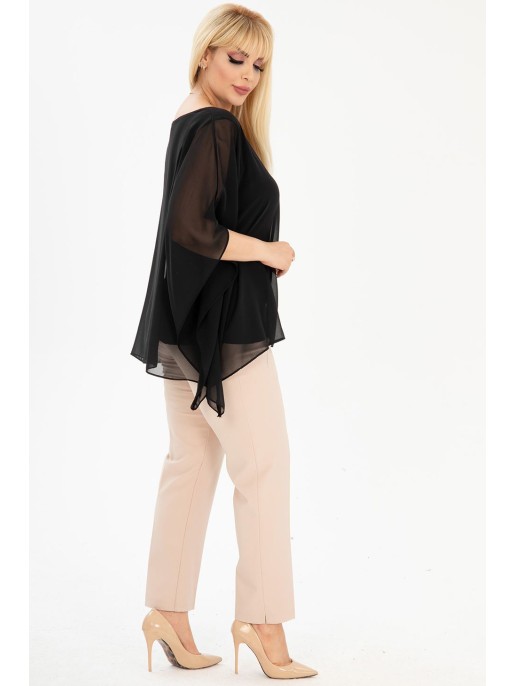 Proginė juoda palaidinė moterims Proginė juoda palaidinė moterims