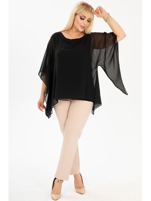 Must vabaaja pluus naistele Must vabaaja pluus naistele