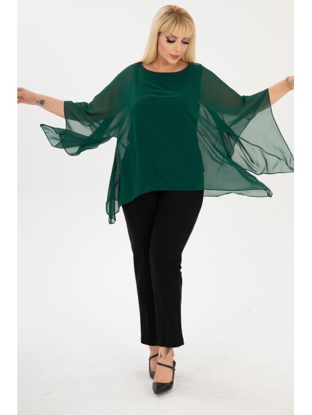Eleganta zaļa blūze sievietēm