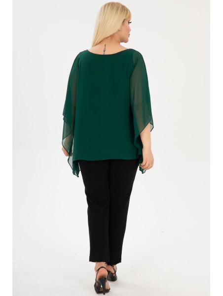 Eleganta zaļa blūze sievietēm