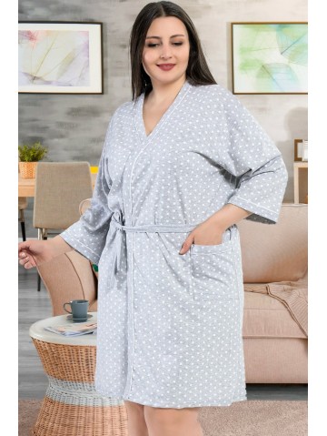 Вязаный хлопковый халат с бисером