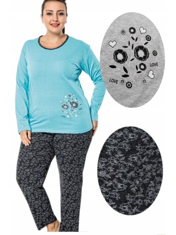 PILKOS spalvos moterų pižama iš medvilnės