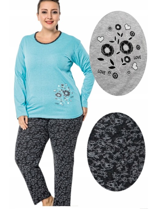 СЕРАЯ женская хлопковая пижама