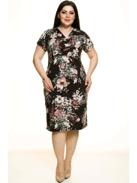 Juoda gėlėta suknelė