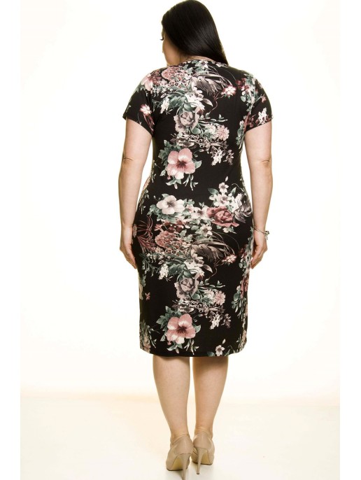 Must lilleline kleit ümbrikukaelusega Must lilleline kleit ümbrikukaelusega