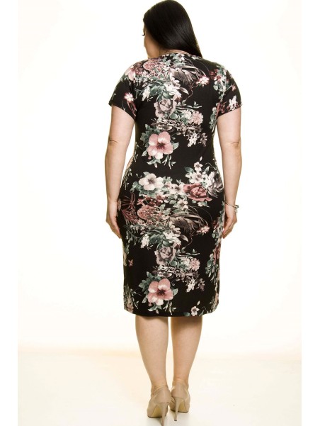 Juoda gėlėta suknelė