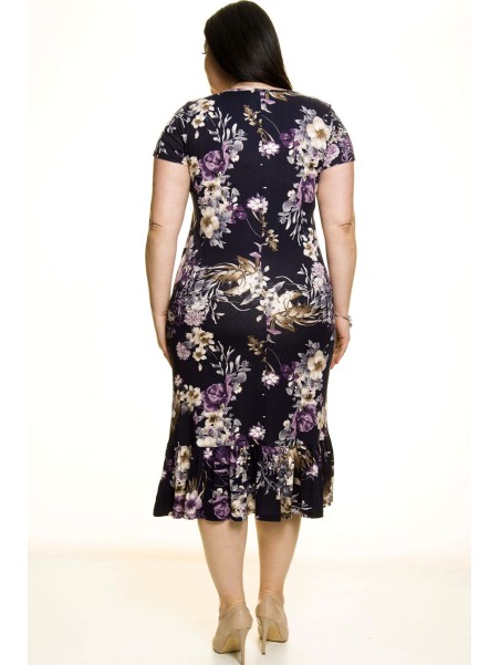 Tumesinine lilleprindiga kleit