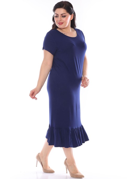 Темно-синее платье с рюшами Темно-синее платье с рюшами