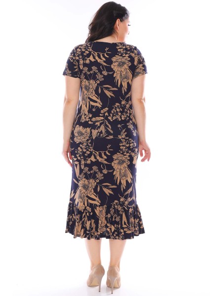 Suures suuruses mustriline kleit naistele