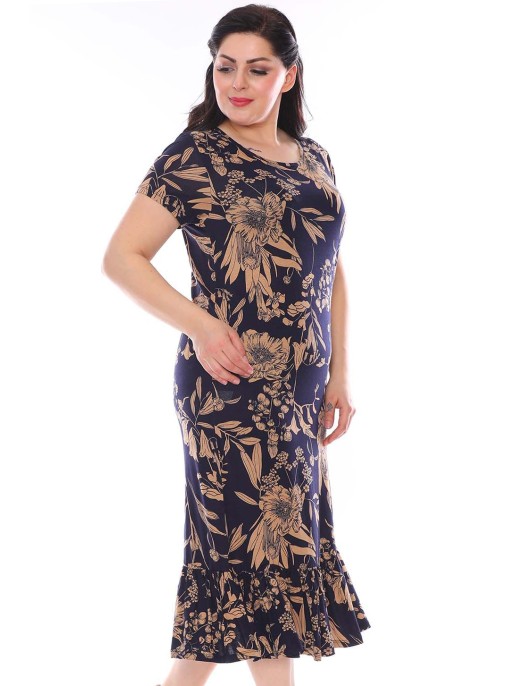 Raštuota didesnių dydžių suknelė moterims Raštuota didesnių dydžių suknelė moterims