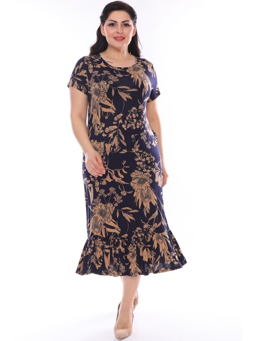 Raštuota didesnių dydžių suknelė moterims Raštuota didesnių dydžių suknelė moterims