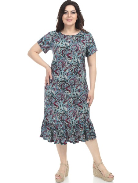 Marginta suknelė trumpomis rankovėmis