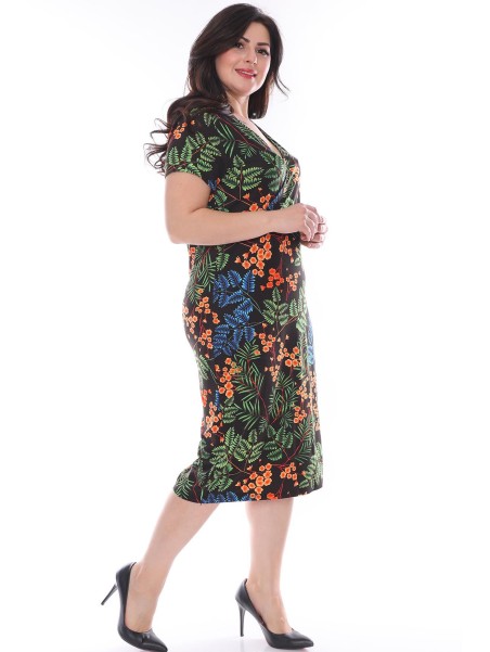 Suknelė trumpomis rankovėmis su iškirpte