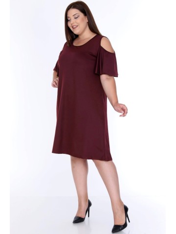 Bordinė suknelė apnuogintais pečiais 2