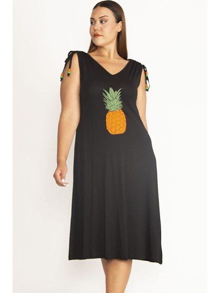 Vasarinė plius dydžių suknelė be rankovių