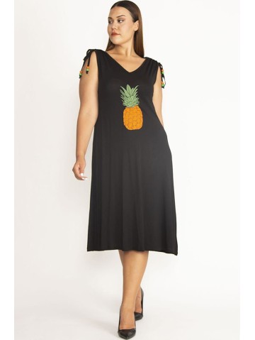 Летнее платье больших размеров без рукавов 2