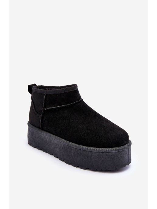 Suede Snow Boots On Platform Black Corcoran