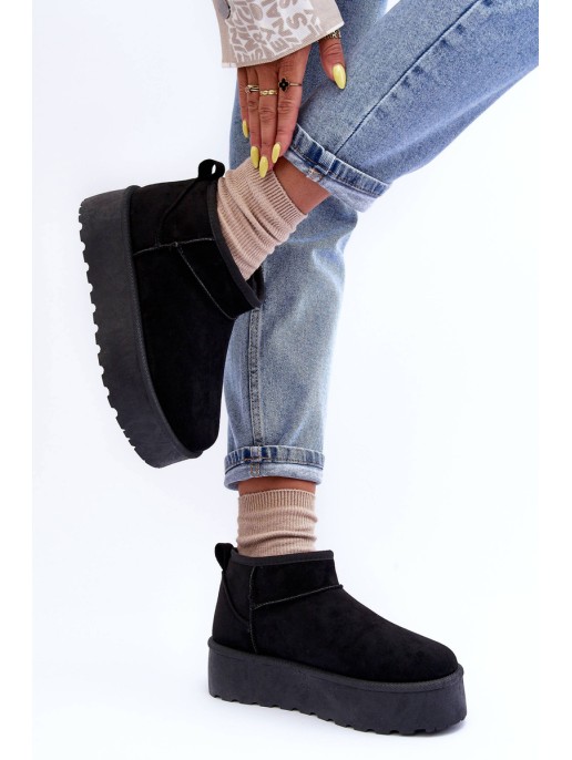Suede Snow Boots On Platform Black Corcoran