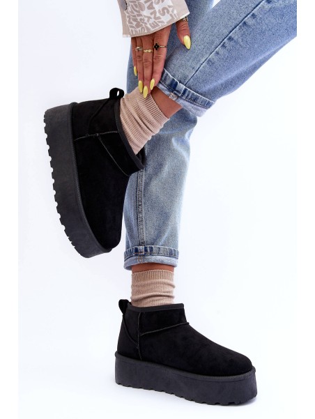 Suede Snow Boots On Platform Black Corcoran