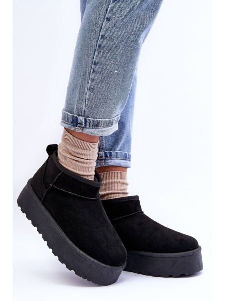 Suede Snow Boots On Platform Black Corcoran
