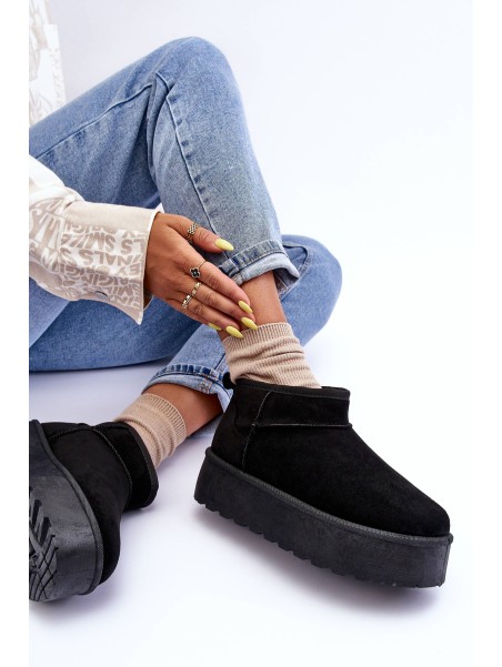 Suede Snow Boots On Platform Black Corcoran