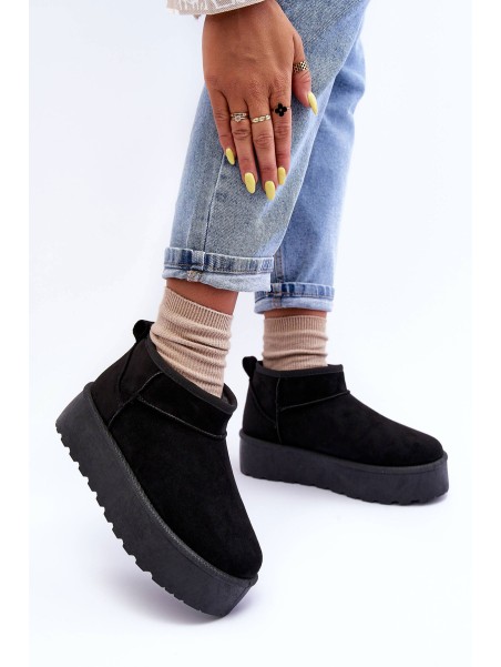 Suede Snow Boots On Platform Black Corcoran
