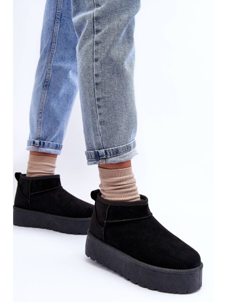 Suede Snow Boots On Platform Black Corcoran