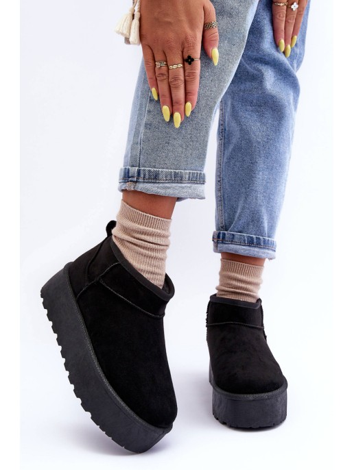 Suede Snow Boots On Platform Black Corcoran