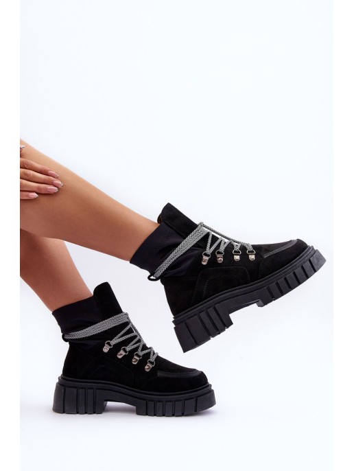 Women's Suede Lace-Up Boots Black Acorn Women's Suede Lace-Up Boots Black Acorn