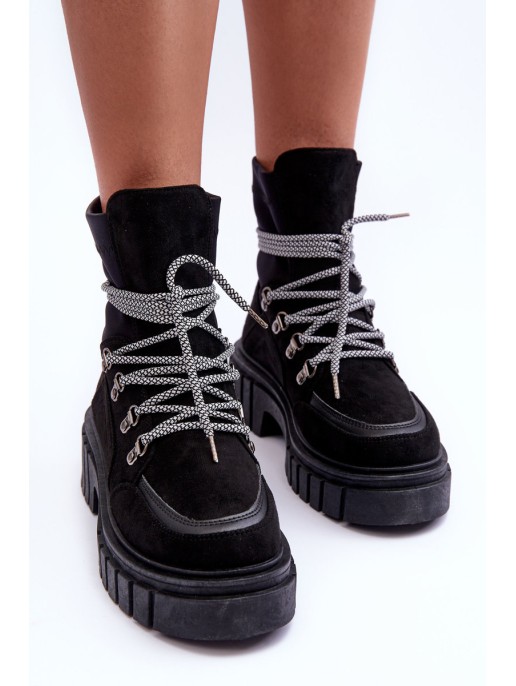 Women's Suede Lace-Up Boots Black Acorn Women's Suede Lace-Up Boots Black Acorn