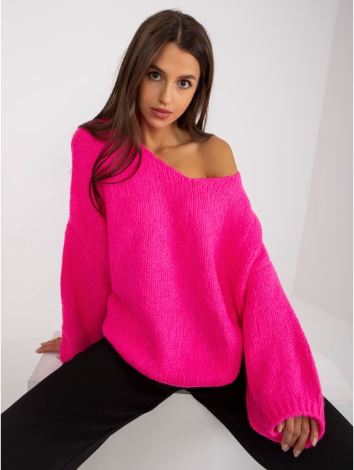 Sweter-LC-SW-3020.29X-fluo różowy