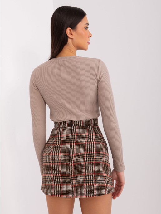 Spódnica-LK-SD-509478.50P-czarno-czerwony Spódnica-LK-SD-509478.50P-czarno-czerwony