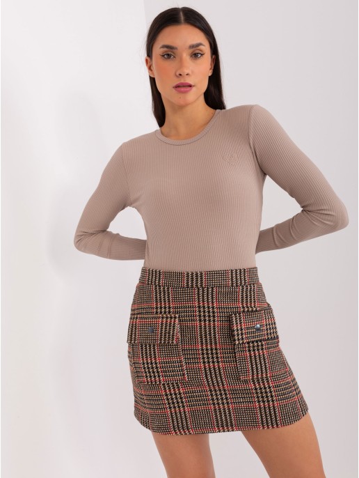 Spódnica-LK-SD-509478.50P-czarno-czerwony Spódnica-LK-SD-509478.50P-czarno-czerwony