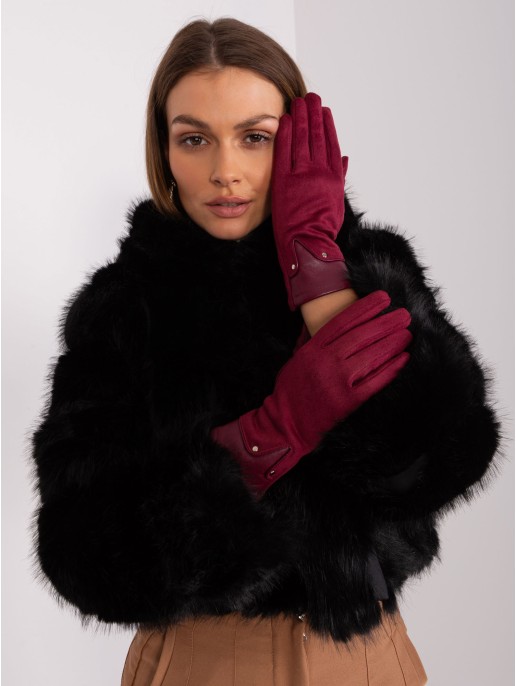 Rękawiczki-AT-RK-239507.94P-bordowy Rękawiczki-AT-RK-239507.94P-bordowy