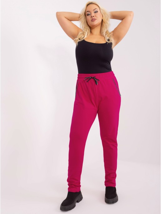 Spodnie dresowe-RV-DR-4765.52-fuksjowy