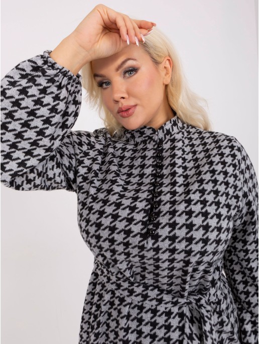 Sukienka-LK-SK-509476.28P-szaro-czarny