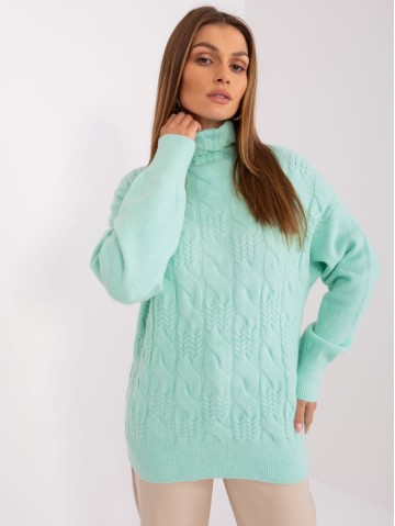 Sweter-AT-SW-23401.97P-mietowy 2