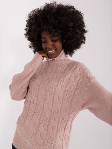 Sweter-AT-SW-23401.97P-ciemny różowy